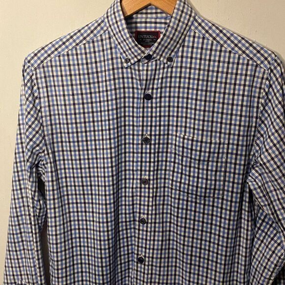 UNTUCKit Shirt Mens XS Extra Small Blue White Slim Fit Long Sleeve Button Down. - Picture 6 of 11